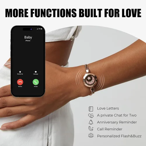 Miniatura 16 de TOTWOO Long Distance Touch Bracelets for Couples, Vibration & Light up for Love Couples Bracelets Long Distance Relationship Gifts for Girlfriend