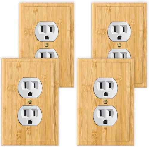 Miniatura 26 de Cubiertas de salida de madera maciza, placa de interruptor de luz de 4.8 x 3.14 pulgadas, placas de interruptor de bambú y cubiertas de Placa