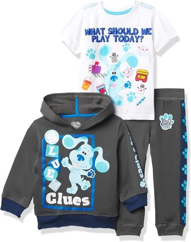Nickelodeon Blues Clues You Sudadera con capucha camiseta y pantalón deportivo de 3 piezas juego de traje de Athleisure para niño Nick Jr