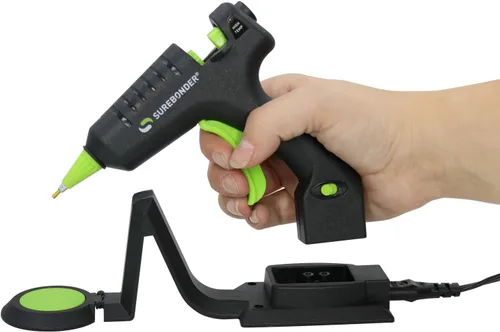 Miniatura 2 de Surebonder Mini pistola de pegamento caliente de alta temperatura inalámbrica/con cable con punta de detalle, 20 vatios, recarga con soporte