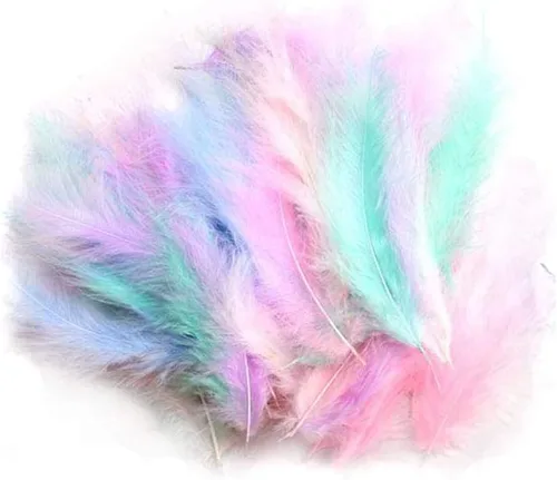 Plumas coloridas para manualidades, accesorios de plumas nativas suaves para decoraciones de fiestas, máscara de plumas, timbre de viento y aretes