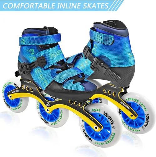 Miniatura 6 de Patines de velocidad ajustables para niños, patines en línea de velocidad para niñas y para niños, patines en línea para exteriores e interiores