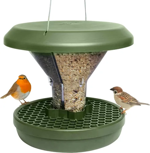 SWISSINNO Comedero para pájaros – Comedero colgante para pájaros sin desorden para exteriores – Smart Birds Davos a prueba de derrames, cardenales