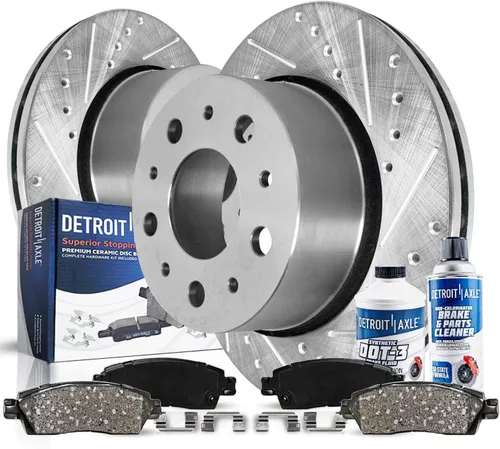 Miniatura 29 de Detroit Axle - Kit de freno trasero para Honda Civic CRX Prelude Acura Integra Rotores de freno perforados y ranurados Pastillas de freno