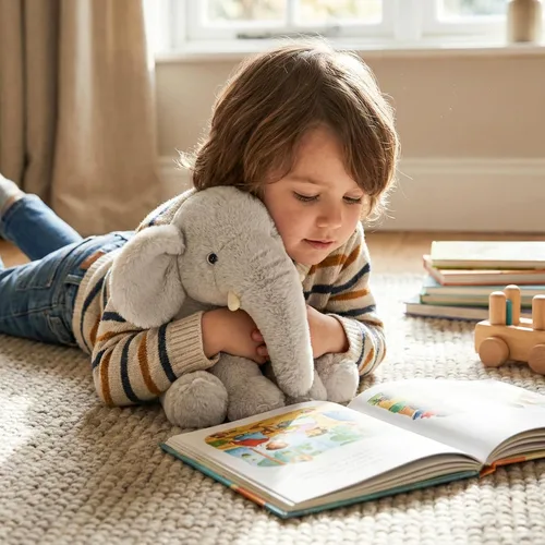 Miniatura 3 de WEIGEDU Elefante de peluche gris de 13" - Juguete de felpa para niños, niñas, bebés, para regalo de baby shower, para dormir, para cumpleaños