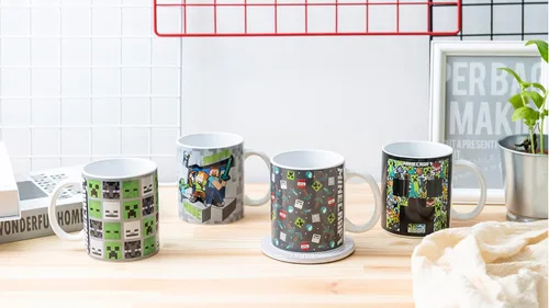 Miniatura 13 de Zak Designs Minecraft - Juego único de tazas de café de cerámica, tazas de café con mango cómodo para regalos de jugadores, aptas para lavavajillas