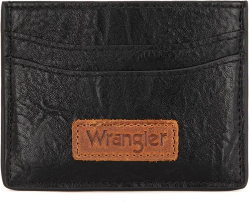 Montana West X Wrangler - Tarjetero para mujer, con bloqueo RFID, llavero con ventana de identificación y bolsillo con cremallera para monedas,