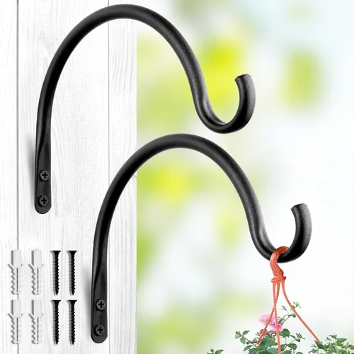 Miniatura 16 de Qiang Ni Colgador de plantas de alta resistencia, soporte de metal para plantas de montaje en pared de 16 pulgadas, 80 libras, para interiores