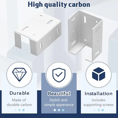 Miniatura 4 de Hicarer 4 piezas de soporte de valla de aluminio resistente con tornillos para panel de cercado de vinilo y kit de soporte de barandilla