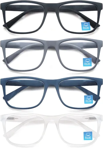 Miniatura 2 de Gafas de Lectura con Bloqueo de Luz Azul Hombres Grandes Cuadradas Sobredimensionadas de Ajuste Amplio Trampas para Hombres con Cabeza/Cara Grande