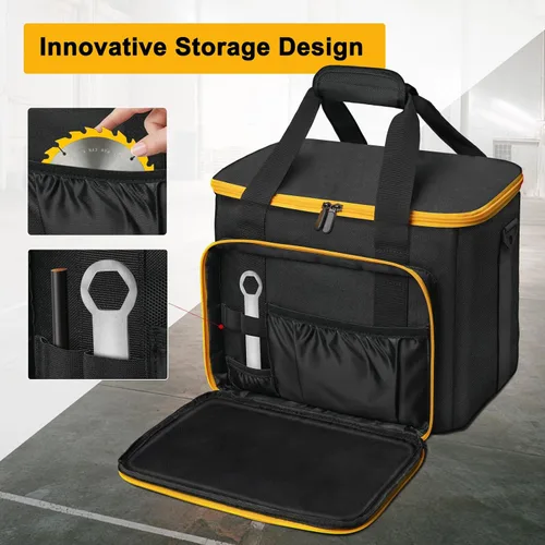 Miniatura 3 de Bolsa de herramientas compatible con sierra circular DEWALT 20V MAX DCS391B/DCS565B, Milwaukee M18 2630-20, estuche de almacenamiento de Amarillo
