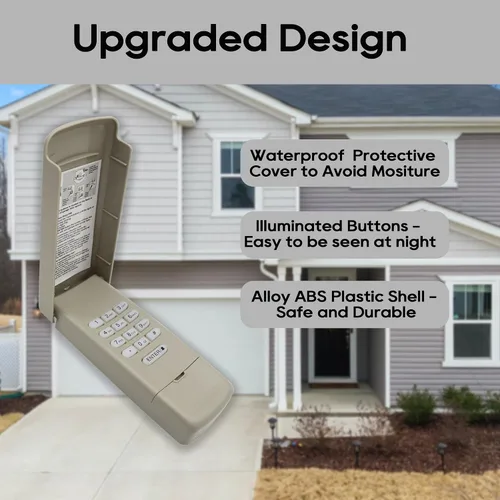 Miniatura 4 de para Teclado de Apertura de Garaje 877LM, Compatible con Apertura Craftsman/Liftmaster/Chamberlain Producido desde 1993, Entrada Inalámbrica sin