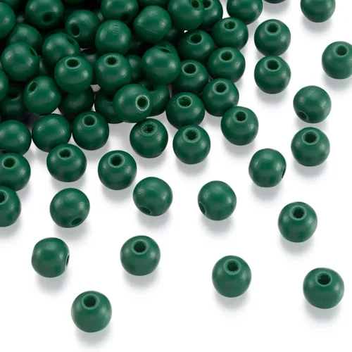 Miniatura 6 de Craftdady 200 cuentas espaciadoras redondas de madera natural negra de 0.394 pulgadas (0.394 in), cuentas sueltas para manualidades, joyería