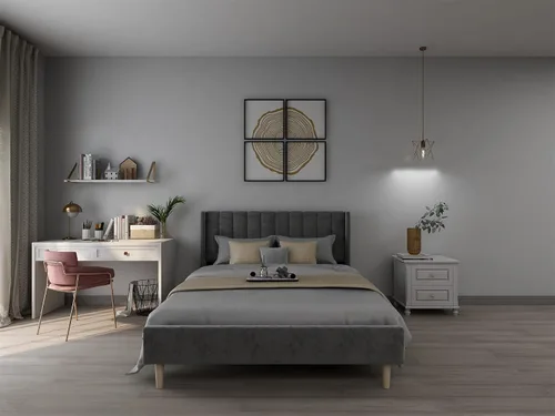 Miniatura 9 de Upholstered Bed Frame with Wingback Headboard and Wood Slats (Beige-Linen, Twin)