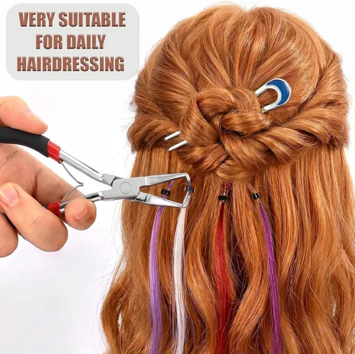 Miniatura 2 de Herramientas profesionales para extensiones de cabello, alicates para microenlaces y cuentas, removedor de microanillos, abridor de cuentas de 5.5