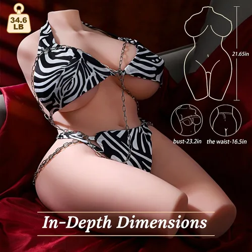Miniatura 3 de baiwatt Muñeca sexual de tamaño real, juguete sexual masculino – Masturbador masculino de 34.6 libras con réplica 1:1 senos grandes y glúteo