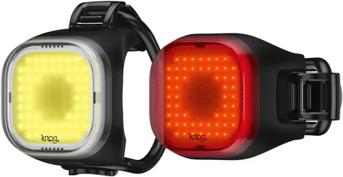 Knog Blinder Mini Bike Light - Bright 50/30 Lumen COB LED Bike Headlight and Tail Light Set, 8 Light Modes, USB Rechargeable, Waterproof, Ultralight