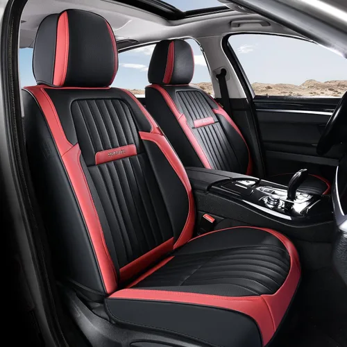 Miniatura 60 de Coverado Fundas de Asiento Delantero para Automóvil, 2 Piezas Fundas de Asiento de Cuero para Automóviles, Protector de Asiento de Automóvil Solo