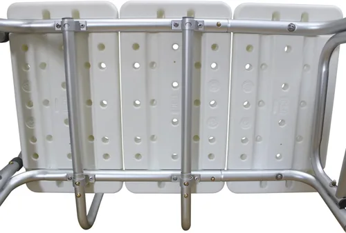 Miniatura 9 de Banco de Transferencia para Tina de Winado con Respaldo y Reposabrazos, Silla de Bañera de Aleación de Aluminio, Soporta hasta 330 libras, Blanco