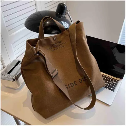 Miniatura 2 de Bolso de mano de lona grande para mujer, bolso de trabajo para hombro, bolso cruzado con asa superior, estilo vintage, estilo grunge, hobo