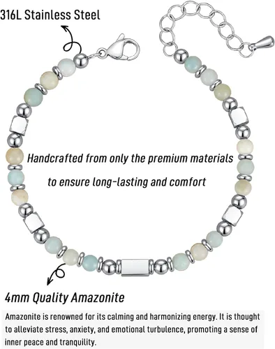 Miniatura 8 de AryaHozel Regalos de Navidad Calcetines Navideños para Adolescentes y Niños, Pequeñas Pulseras de Cuentas de Piedras Preciosas para Mujeres