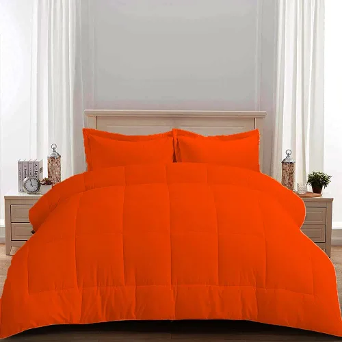 Miniatura 5 de Edredón 100% algodón egipcio de 500 GSM, súper suave, relleno alternativo de plumón con 2 fundas de almohada, colección de insertos para clima frío