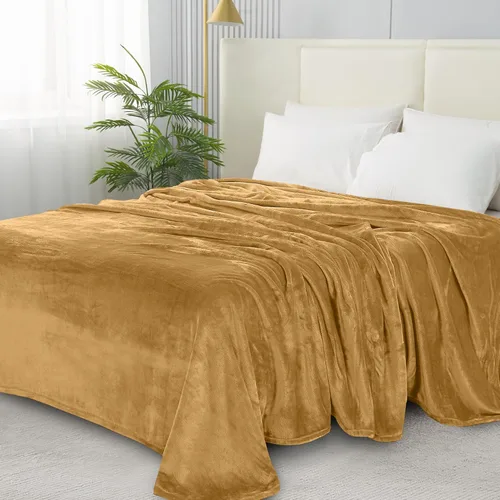 Miniatura 12 de Elegant Comfort Manta ultrasuave de microterciopelo de lujo, suave, mullida, tamaño matrimonial/queen, verde