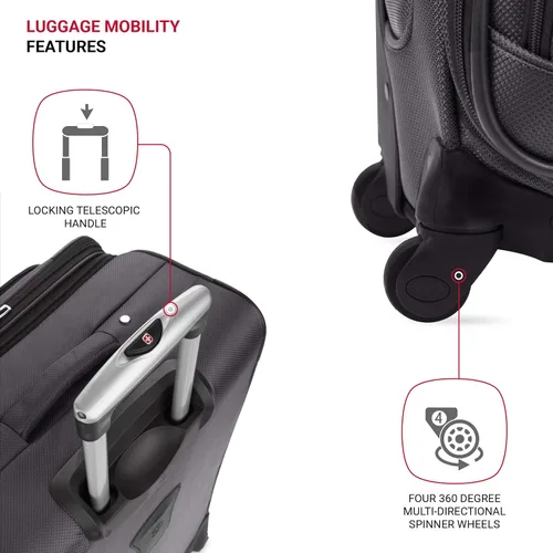 Miniatura 2 de SwissGear - Equipaje suave expandible Sion con ruedas Gris oscuro