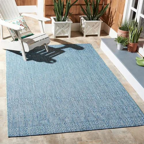 Miniatura 21 de SAFAVIEH Alfombra lavable al aire libre, colección Courtyard - 2'3" x 5', gris y negro, no desprende pelusa y fácil limpieza, ideal para patio