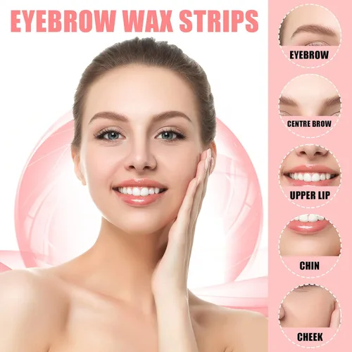 Miniatura 3 de Maitys Kit de tiras de cera pequeñas para cejas, papel de depilación, tiras faciales, almohadillas de depilación para mujeres y hombres, cejas
