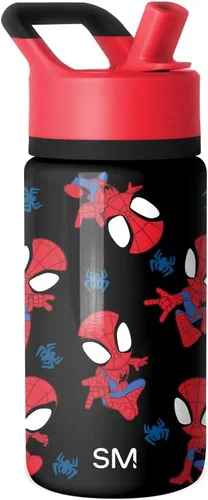 Miniatura 64 de Simple Modern - Botella de agua para niños Summit con tapa con pajilla Taza de acero inoxidable aislada de 14 onzas de Marvel Spider Man