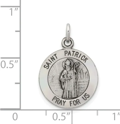 Miniatura 4 de Medalla de San Patricio de Plata de Ley de 0787in 0591in estilo QC5746