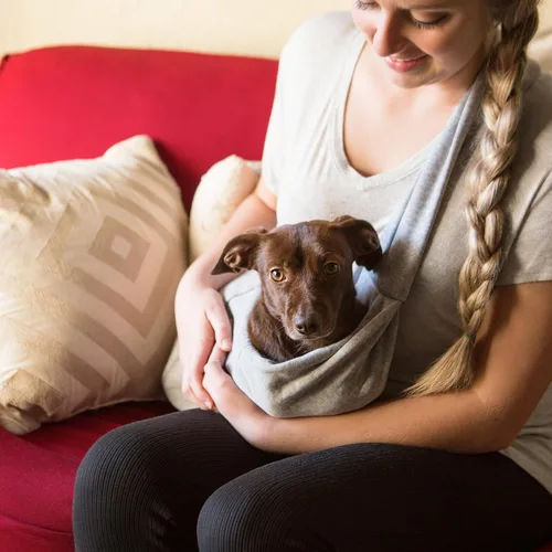 Miniatura 6 de Transportín para perros y gatos iPrimio manos libres, bolsa de transporte reversible Papoose Súper bolsa blanda y contenedor. Gran transportín