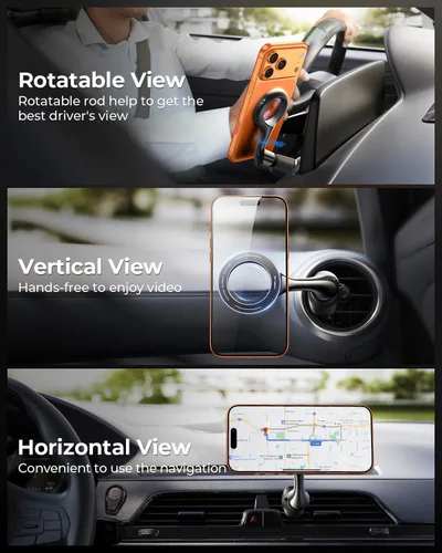 Miniatura 7 de MRGLAS Soporte para automóvil MagSafe [40 imanes fuertes mejorados 2025] [rotación de 360°] Soporte magnético para teléfono de ventilación de aire