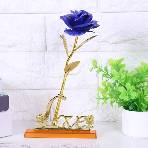 Miniatura 3 de Rosa artificial de oro de 24 quilates para el día de la madre, día de San Valentín, aniversario, cumpleaños, boda, regalo romántico para ella