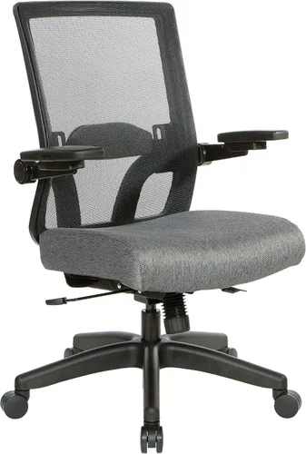Miniatura 14 de Space Seating Serie 867 Silla de gerente ajustable con respaldo de malla transpirable, soporte lumbar y brazos abatibles acolchados, asiento de tela