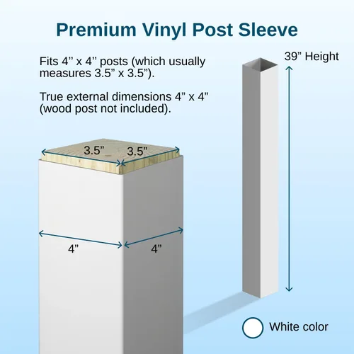 Miniatura 4 de Weatherables Funda de poste de 4 x 4 – Funda de vinilo resistente a la intemperie para exteriores para una durabilidad duradera y fácil instalación