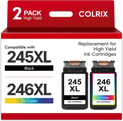 Paquete combinado de cartuchos de tinta 245XL 246XL compatible con Canon 245 246 XL PG245 CL246 Work para Canon PIXMA MG2420 MG2522 MG2525 MG2920