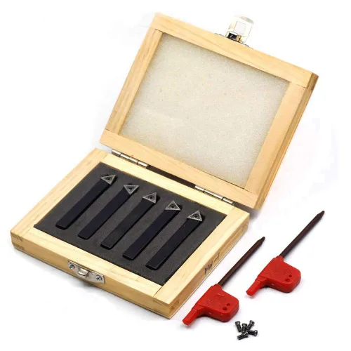 Miniatura 2 de OSCARBIDE 1/4 "Mini torno de carburo indexable portaherramientas de torneado, herramientas de torno de metal con insertos de carburo
