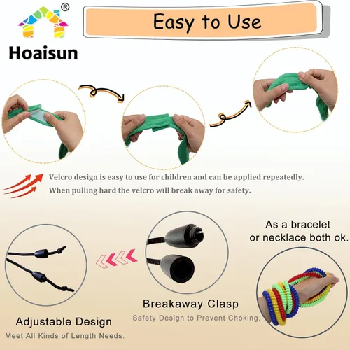 Miniatura 6 de Paquete de 12 collares sensoriales para masticar, collar elástico masticable, juguetes sensoriales para niños con autismo, TDAH, mordeduras