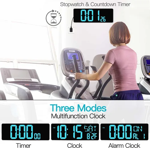 Miniatura 5 de XREXS Reloj de pared digital grande de 17.2 pulgadas, sincronización Bluetooth, relojes atómicos precisos con control remoto, reloj de abuelo