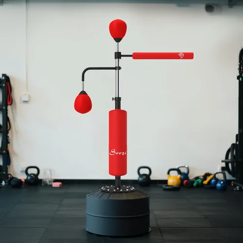 Miniatura 9 de Soozier 4-in-1 Punching Bag for Adults, Freestanding Boxing Bag with 2 Speed Bag, Boxing Training Equipment with 360° Relax Bar, Reflex Bag