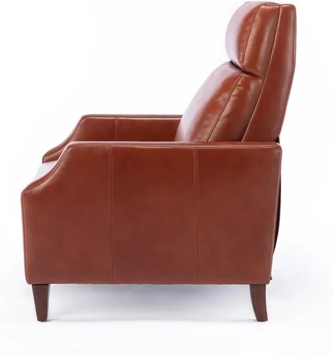 Miniatura 7 de Balantyne - Sillón reclinable de piel sintética color caramelo con patas de madera