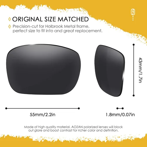 Miniatura 12 de Lentes de repuesto ANSI Z87.1 para gafas de sol Oakley Holbrook Metal OO4123