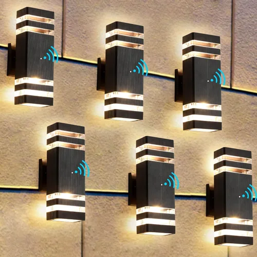 Miniatura 14 de Luminaria para exteriores, moderna lámpara de pared para exteriores, aplique de pared exterior negro, luces impermeables para porche exterior