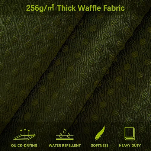 Miniatura 2 de PANGSINNE Cortina de ducha de 36 x 72 pulgadas, tela resistente, calidad de hotel, textura de gofre, 256 GSM, cortina de ducha verde militar