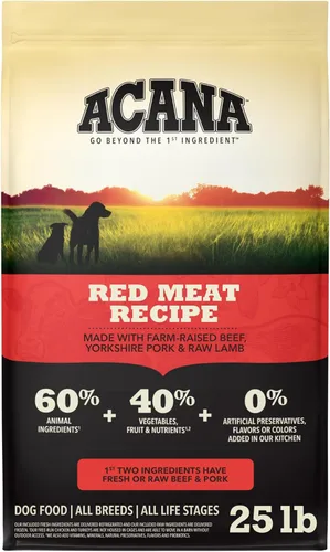 ACANA Alimento seco sin granos para perros Receta de carne roja Bolsa de 25 libras