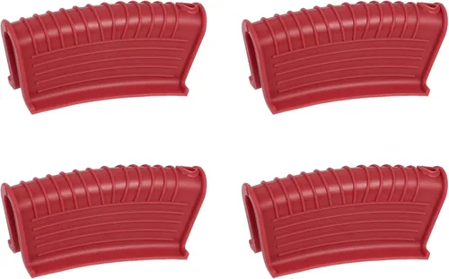 Miniatura 12 de uxcell 4 piezas de soporte de silicona para mango de sartén caliente, funda antideslizante resistente al calor para cocina, ollas y sartenes, Azul