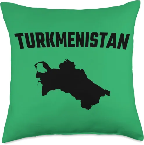 Miniatura 4 de Isolated black silhouette of a map of Turkmenistan Throw Pillow