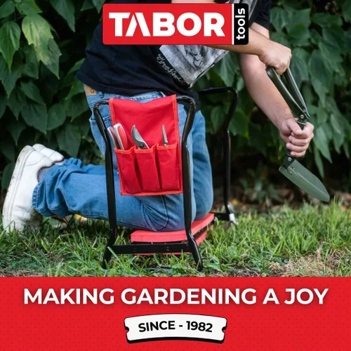 Miniatura 7 de TABOR TOOLS TR2A - Banco de jardín y asiento con bolsa de herramientas y cojín de espuma, asiento de trabajo con opción de banco arrodillado